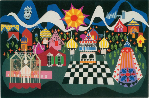 Mary Blair, it’s a small world concept art, ca. 1966; 4 x 6 in. (10.16 x 15.24 cm); Walt Disney Family Foundation; © Disney